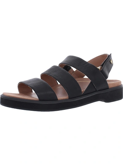 Vionic Keomi Womens Leather Flat Footbed Sandals In Black