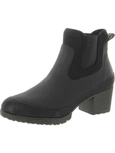 Dr. Scholl's Shoes Line Em Up Womens Pull On Almond Toe Chelsea Boots In Black