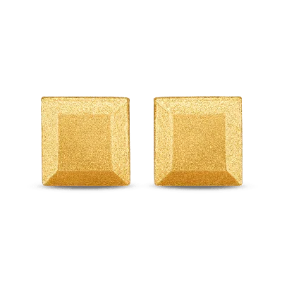 7879 Square Bullion Stud Earrings In Gold
