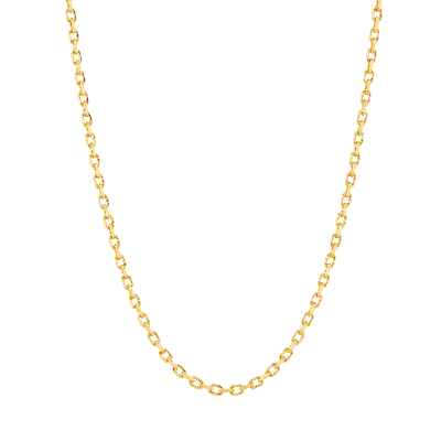 7879 Women's Gold Diamond Cut Cable Chain Necklace