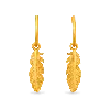 7879 Women's Gold Feather Charm Hoop Earrings