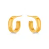 7879 Women's Gold Liquid Metal Hoop Earrings