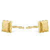 7879 Women's Gold Square Bullion Stud Earrings -