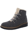 Dr. Scholl's Shoes So Cozy Womens Faux Leather Wedge Winter Boots In Grey
