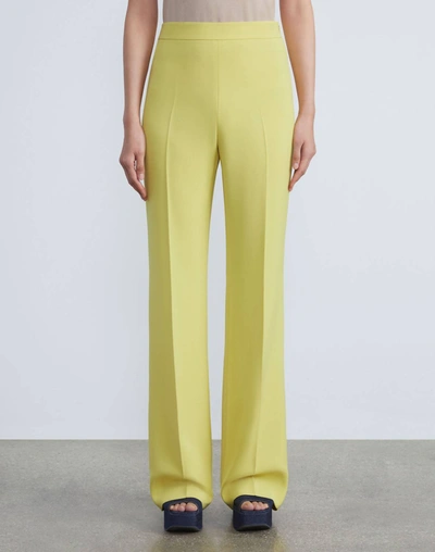 Lafayette 148 Finesse Crepe Gates Side-zip Flared Pant In Bright Citrine In Yellow