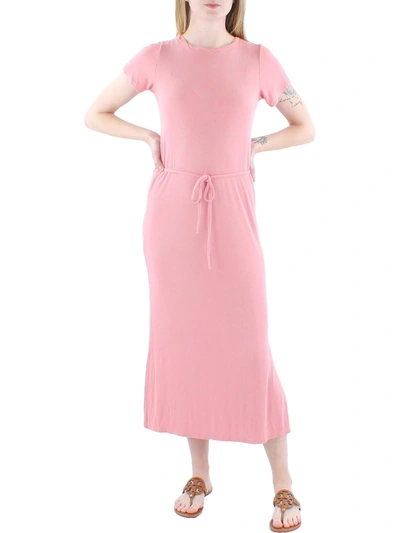 Splendid Chiara Womens Midi Short Sleeve T-shirt Dress In Multi