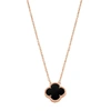 Adornia 14k Gold Plated Black Flower Necklace Rose Gold In Black