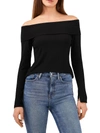 1.STATE WOMENS RIBBED OFF SHOULDER PULLOVER TOP