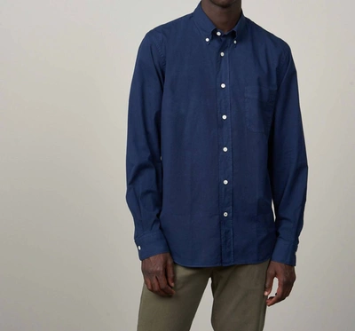 Hartford Pitt Pat Button Down Shirt In Navy In Blue