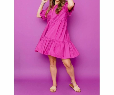 Mata Traders Adelaide Tiered Mini Dress In Orchid In Pink