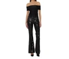 Rotate Birger Christensen High-waisted Sequinned Flared Trousers In Black