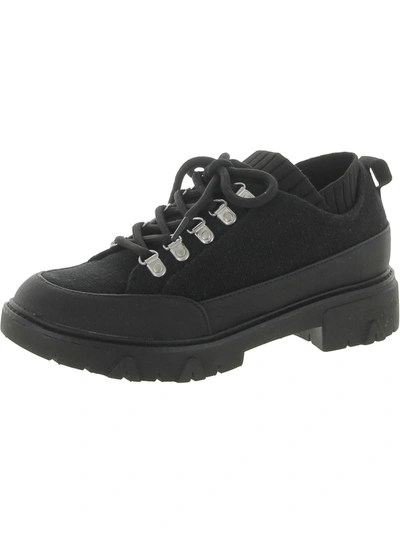 Dr. Scholl's Shoes Heist Womens Ribbed Trim Lifestyle Casual And Fashion Sneakers In Black
