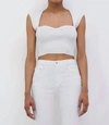 Jonathan Simkhai Abia Cropped Ribbed Top In White
