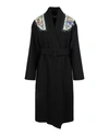 Stella Mccartney Floral-print Belted Coat In Black