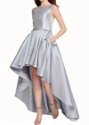 ALYCE PARIS HIGH LOW PROM DRESS IN SMOKE