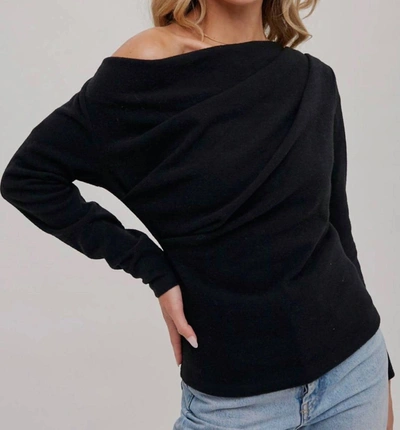 Bluivy Slouchy Dolman Crewneck Pullover In Black