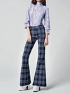 SMYTHE BOOTCUT PANT IN NAVY LILAC GRID