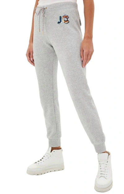 Juicy Couture French Terry Sequin Trim Jogger In Heather Gray In Grey