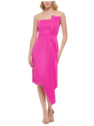 Eliza J Womens Strapless Knee-length Cocktail And Party Dress In Fuchsia