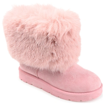 Journee Collection Shanay Tru Comfort Faux Fur Boot In Pink