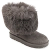 Journee Collection Women's Shanay Lug Sole Faux Fur Cold Weather Boots In Grey