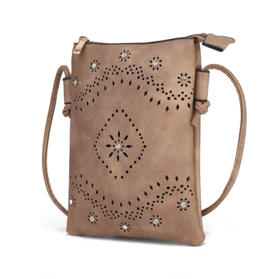 Mkf Collection By Mia K Arlett Vegan Leather Crossbody Handbag In Brown