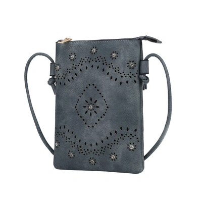 Mkf Collection By Mia K Arlett Vegan Leather Crossbody Handbag In Blue