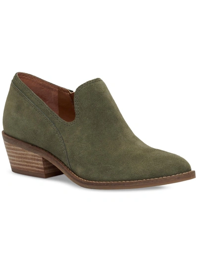 Lucky Brand Feltyn Womens Dressy Leather Booties In Green