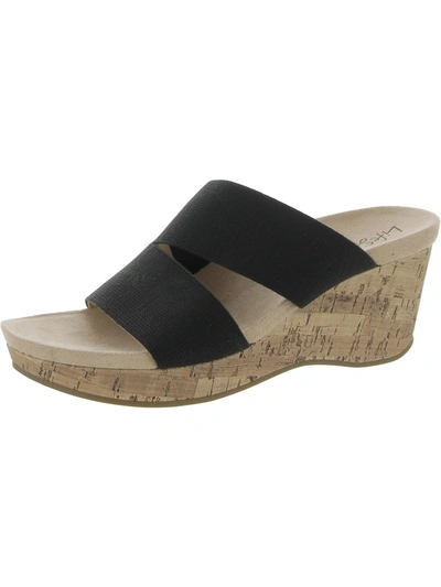 Lifestride Divine Womens Wedge Sandals In Black