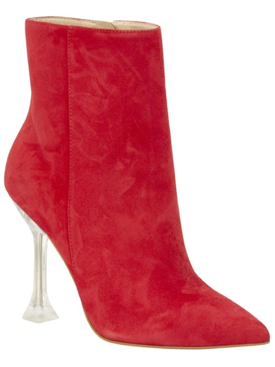 Nine West Tonight Womens Pull On Dressy Mid-calf Boots In Red