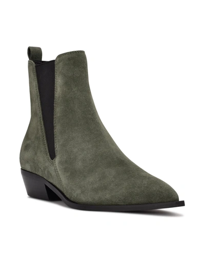 Nine West Danzy Womens Leather Dressy Chelsea Boots In Green