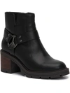 Lucky Brand Soxton Womens Leather Pull On Booties In Black