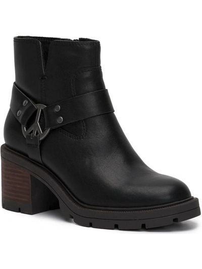 Lucky Brand Soxton Womens Leather Pull On Booties In Black