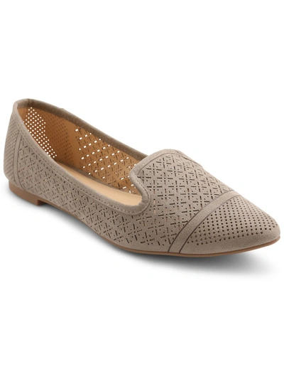 Xoxo Vany Womens Perforated Pointed Toe Loafers In Gold
