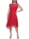 ELIZA J WOMENS LACE OVERLAY ASYMMETRIC COCKTAIL DRESS