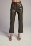 SUNDAYS RUCKER VEGAN LEATHER PANT IN FOREST NIGHT