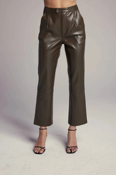 Sundays Rucker Vegan Leather Pant In Forest Night In Green