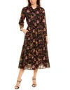 Jude Connally Alyssa Cotton Voile Dress In Lounging Cheetahs Black In Multi