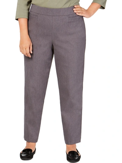 Alfred Dunner Plus Allure Womens Modern Fit Slimming Casual Pants In Grey