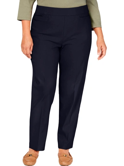 Alfred Dunner Plus Womens Modern Fit Slimming Pants In Blue