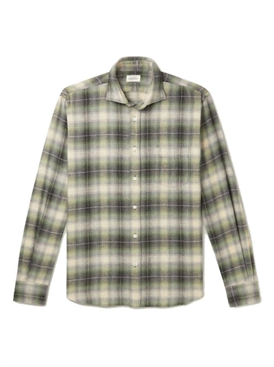 Hartford Men's Paul Flannel Shirt In Green With Natura
