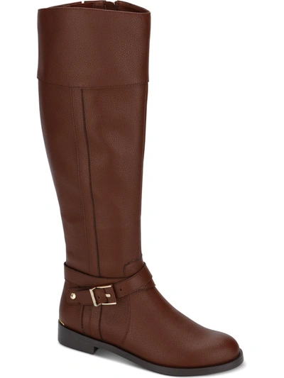 Kenneth Cole Reaction Wind Riding Womens Faux Leather Tall Riding Boots In Brown