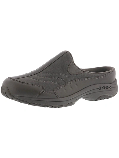 Easy Spirit Travel Time Womens Leather Slip On Mules In Grey