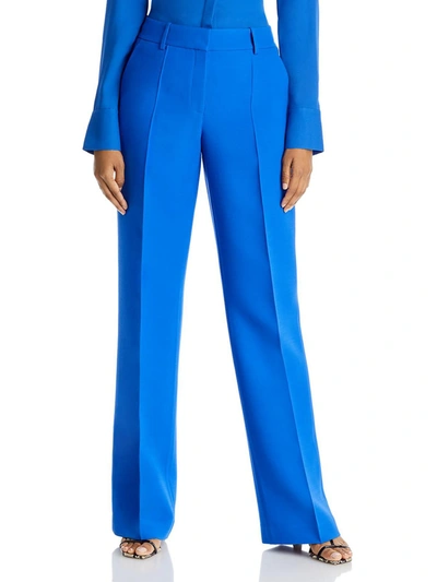 Lafayette 148 Womens High Rise Wide Leg Dress Pants In Blue