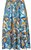 M Made In Italy V-neck Printed Dress In Blue Combo In Blue