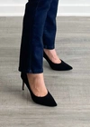 42 Gold Rafee Suede Pointed Toe Pump In Black