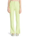 Steve Madden Spencer Womens Split Hem High Rise Flared Pants In Green