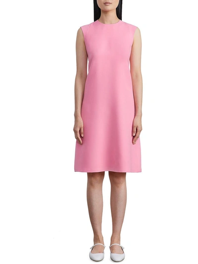 Lafayette 148 Womens Wool Knee-length Shift Dress In Pink