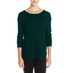 Three Dots Long Sleeve Pocket Tee In Teal In Blue