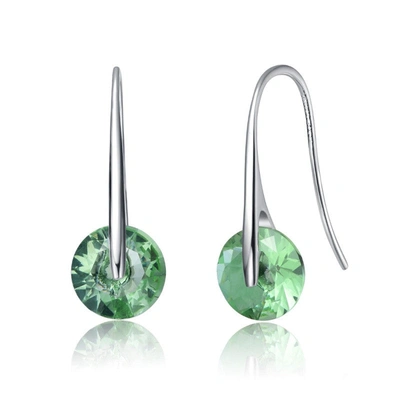 Rachel Glauber Elegant Hook Earrings With Round Colored Stone Party Earrings In Green